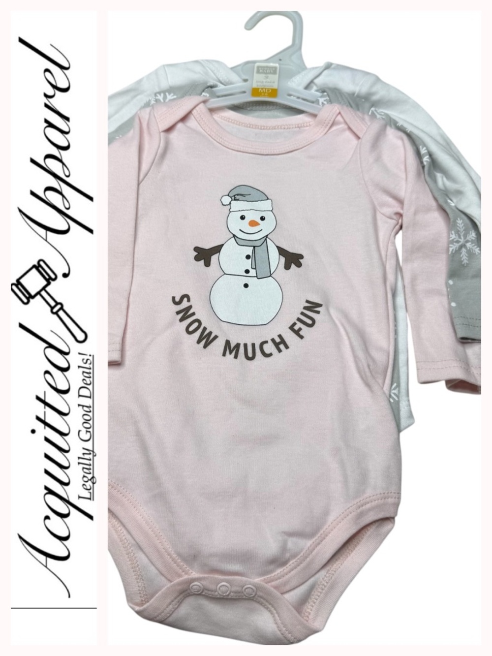 Hudson Baby 3 Long Sleeve Snowman Graphic Baby Bodysuits